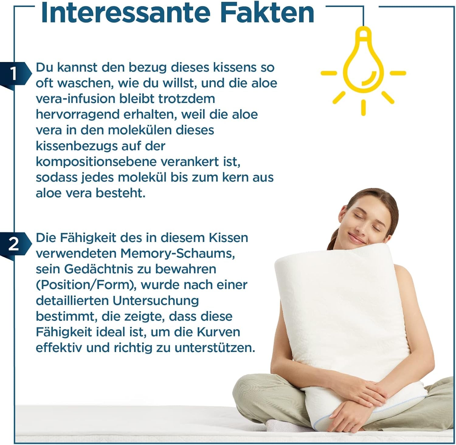 ORTHOVERSE orthopedisch kussen - neksteunkussen, slaapkussen, kussen, traagschuimkussen, kussen, nekpijnkussen - in hoogte verstelbaar, aloë vera hoes, medische hulp Naty Shop Cervicale orthopedische kussens