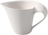 Villeroy & Boch NewWave melkkan, melkpak met gebogen handvat, premium porselein, vaatwasser- en magnetronbestendig, wit, 200 ml