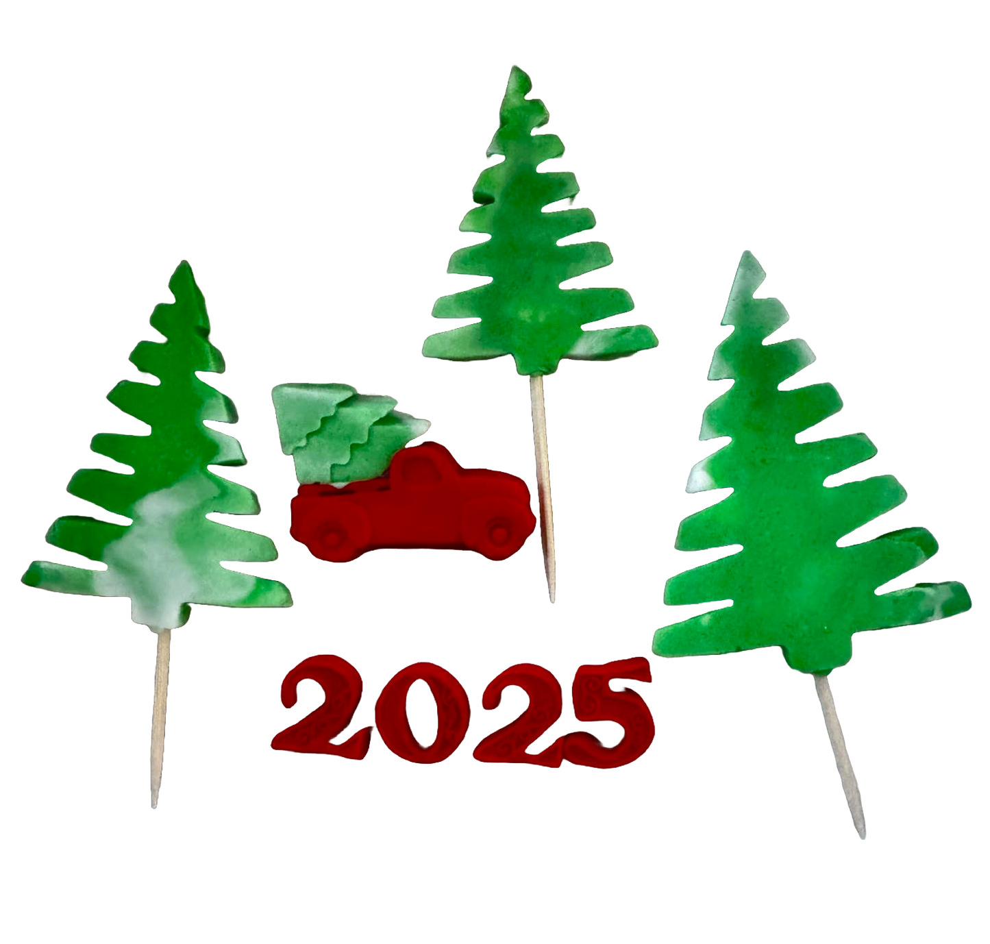 Set van 5 eetbare suikerpasta-decoraties, Happy Birthday, 2025 Suikerpasta-decoraties Naty Shop