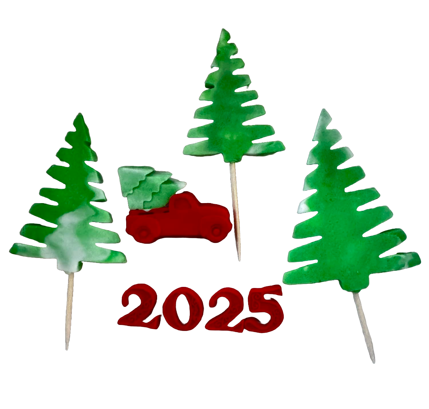 Set van 5 eetbare suikerpasta-decoraties, Happy Birthday, 2025 Suikerpasta-decoraties Naty Shop