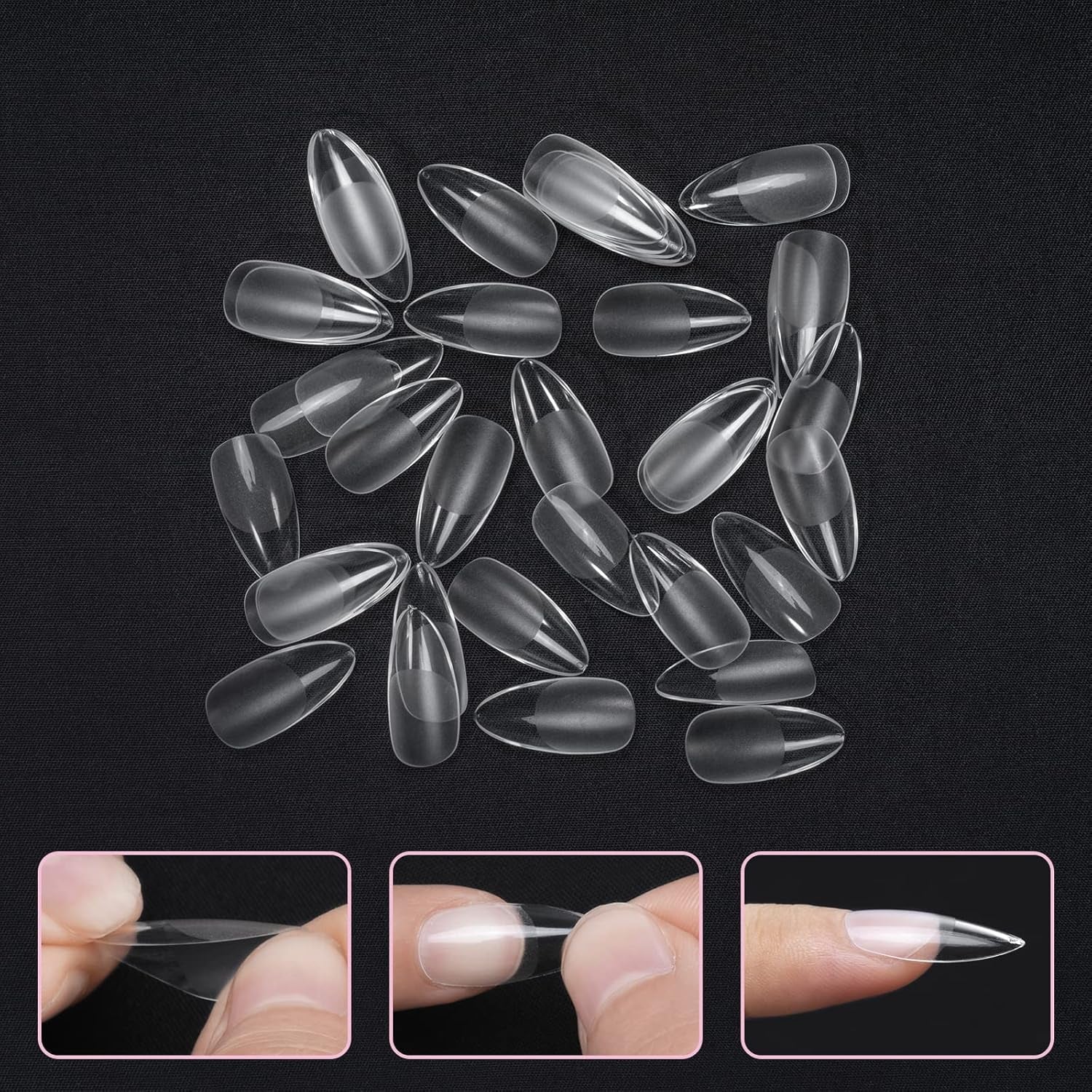 Soorten nagels, 500 stuks kunstmatige acryl valse nageltips met opbergdoos voor nagelsalons en doe-het-zelf nagelkunst voor thuis, 10 maten