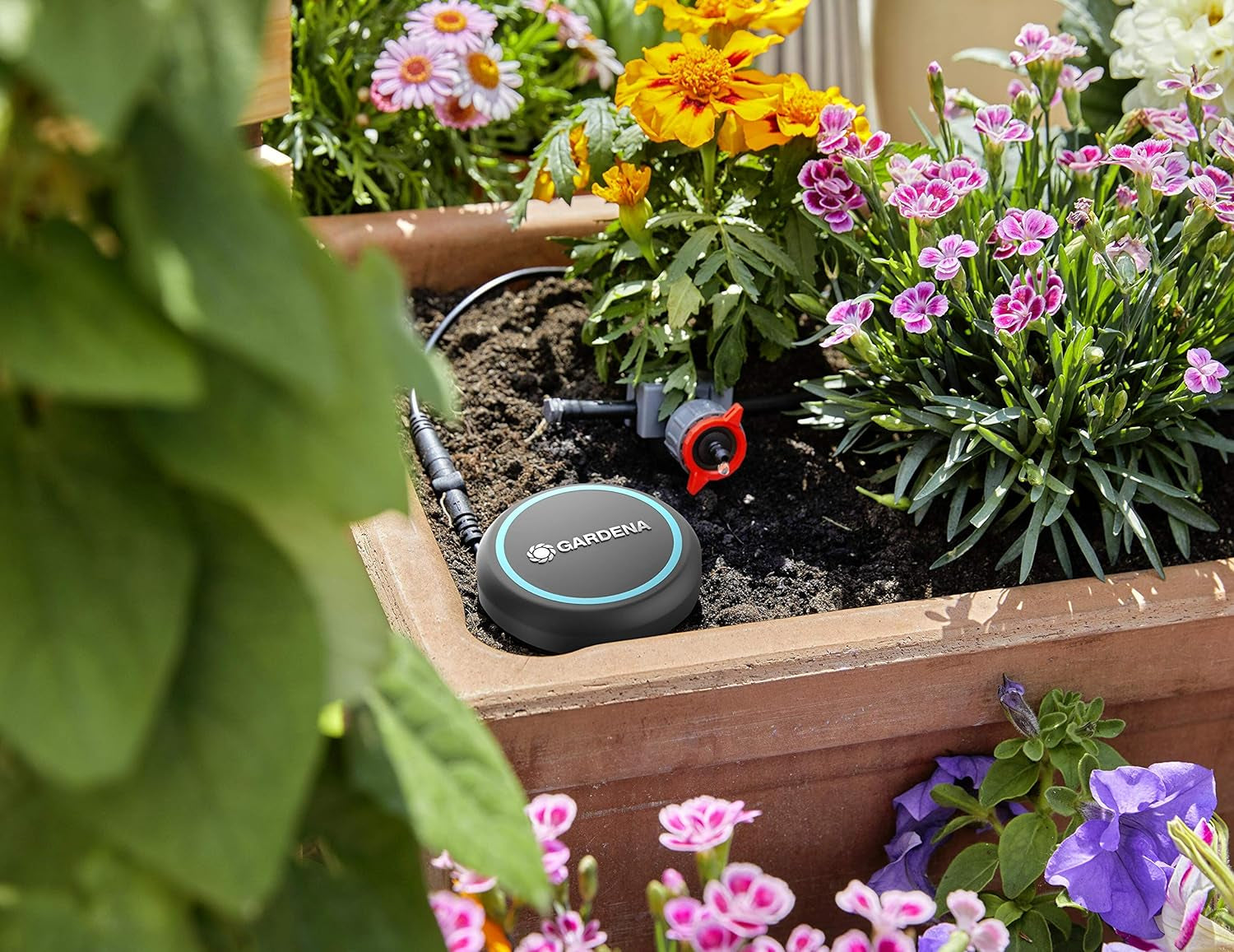 Gardena verlengkabel (10 m) voor regensensor en bodemvochtsensor, aansluitkabel met Easy Click systeem, verlengbaar tot 105 m, voor boven- en ondergronds gebruik (01868-20)