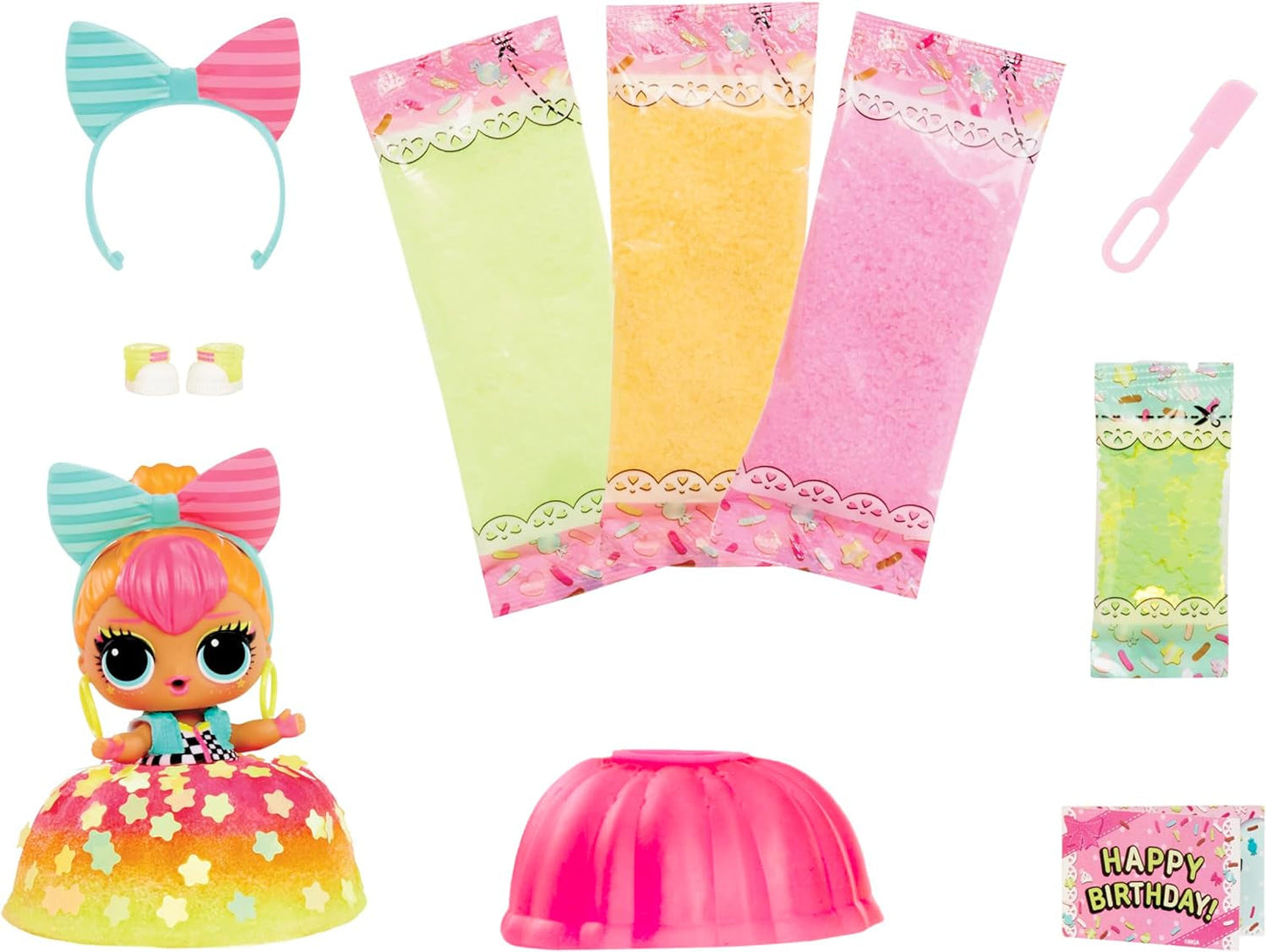 L.O.L. Verrassing! Mix & Make Birthday Cake Tots - Met verzamelpop, DIY-taartjurk, "bakken" en versieren van de taart, ingrediënten en glitterhagelslag - Pop met taartjurk - Ideaal voor meisjes vanaf 3 jaar Naty Shop Dolls