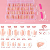 360 stuks Franse kunstnagels Medium rechthoek nepnagels met valse nagelvijl Natuurlijke tips DIY Press On voor dames en vrouwen