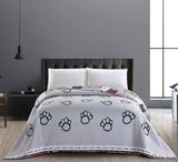 Decoking 32350 Sprei 220X240 Cm Dubbelzijdige sprei van microvezel gemakkelijk te onderhouden Beige Lichtbruin Cacaobruin Grijs Staal Antraciet Grafiet Zwart Wit Roze Katten Invasie van katten Bedden en dekens Beuche den DecoKing-Store