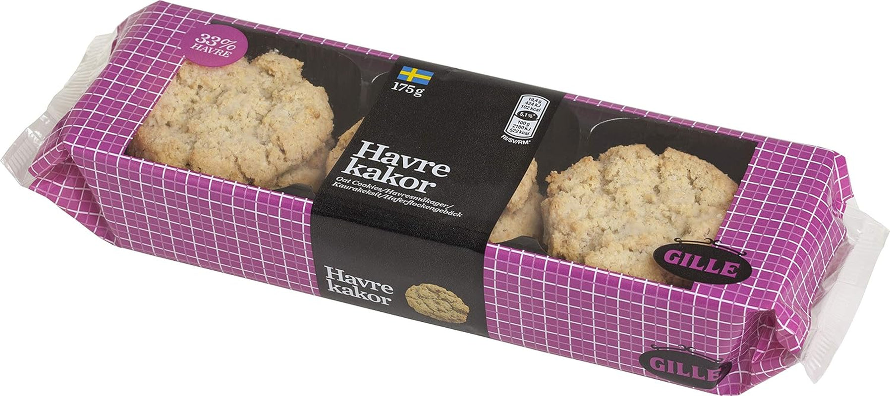 Gille Zweedse haverkoekjes, 175 g (1 pakje)
