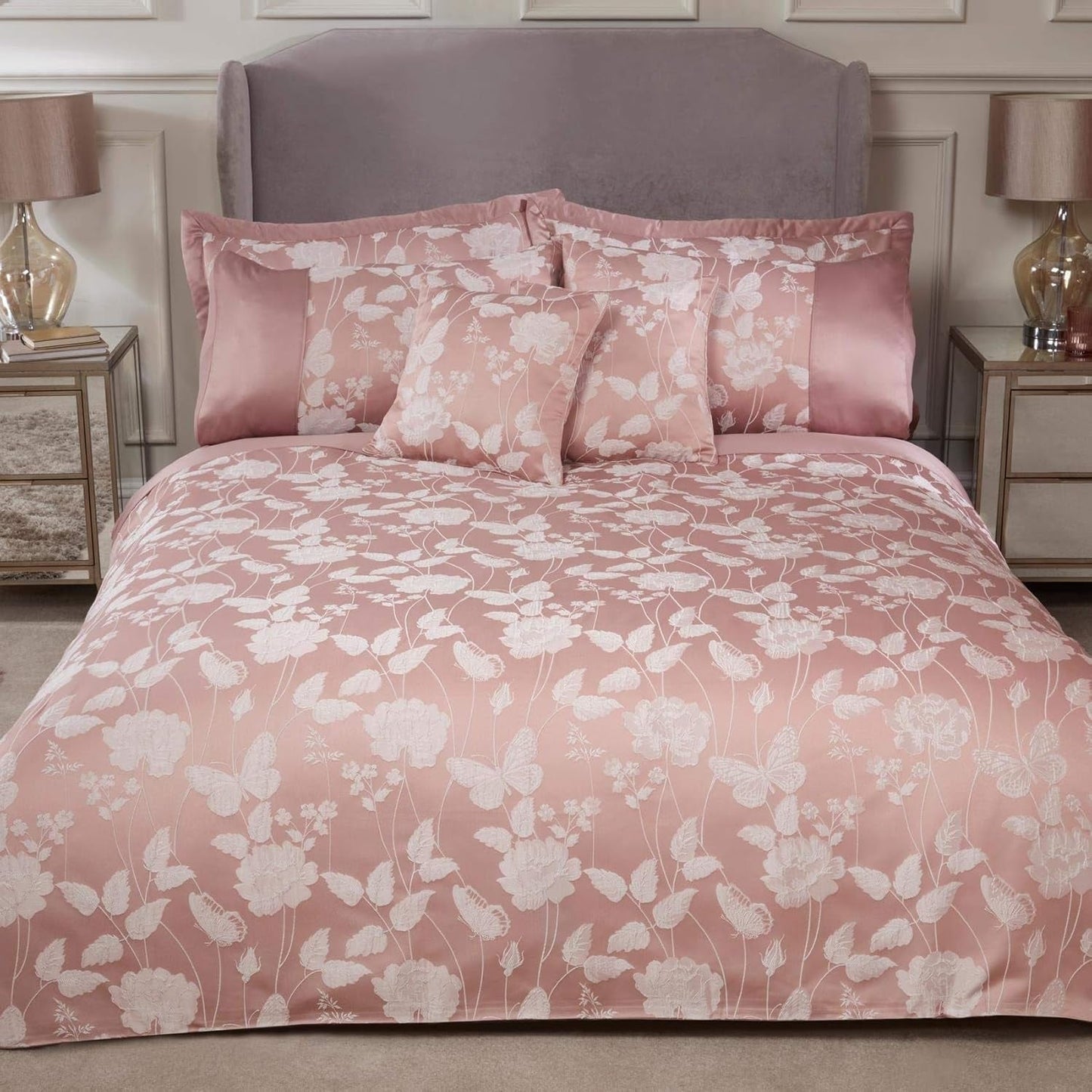 Butterfly Meadow Super King dekbed 100% polyester marineblauw Naty Shop Blush roze Super King dekbedden