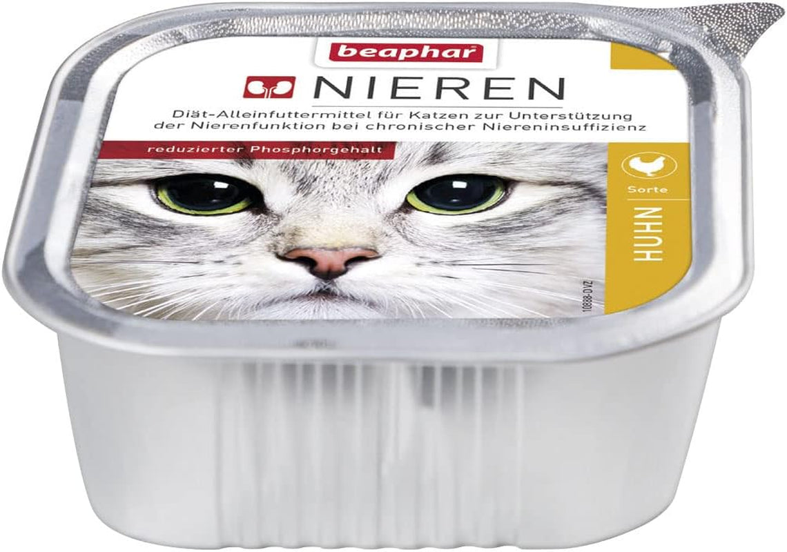 BEAPHAR - Nierdieet met kip - Volledige voeding voor katten met chronisch nierfalen - Ter ondersteuning van de nierfunctie - 100 g