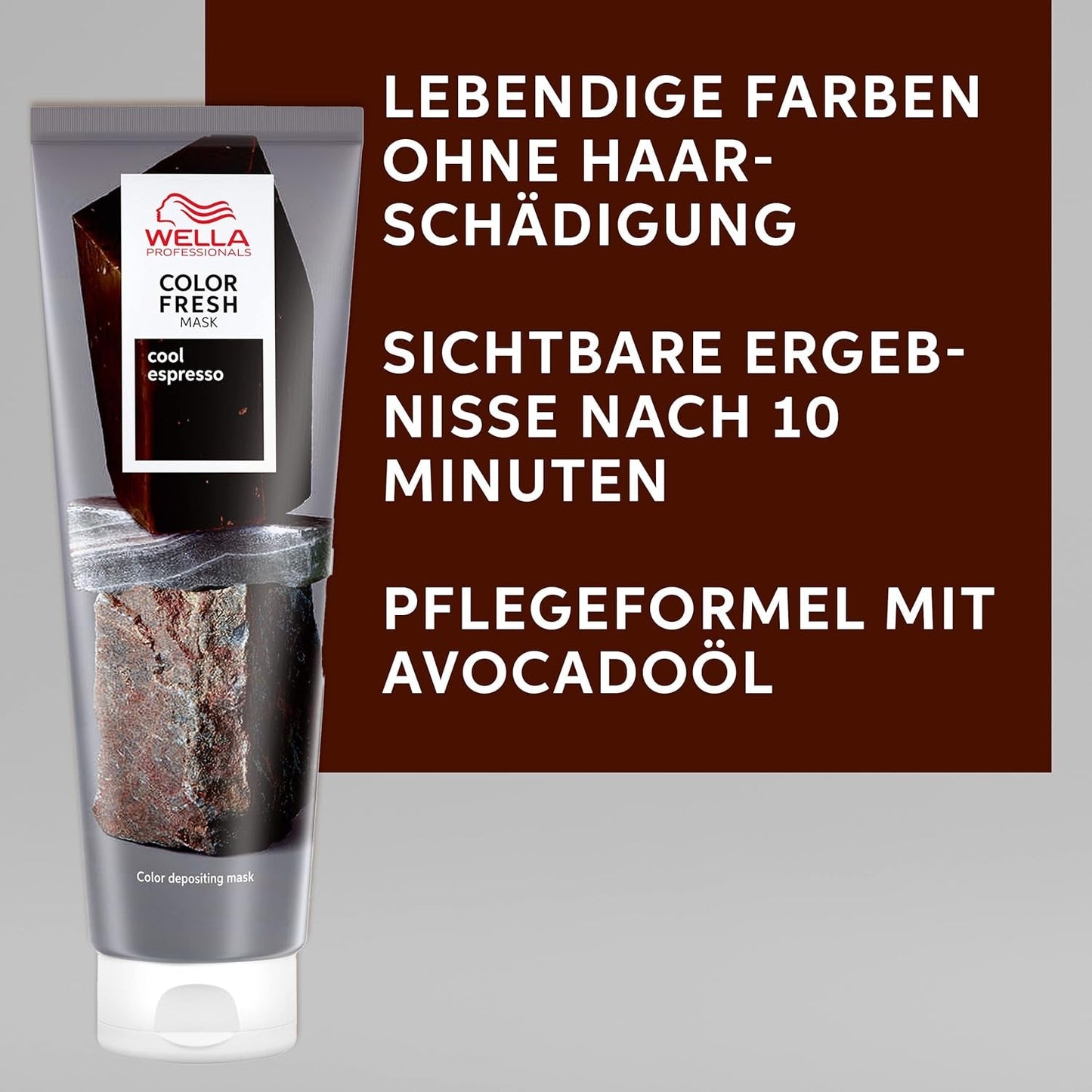 Wella Professionals Color Fresh Mask Cool Espresso - behandeling voor het revitaliseren en veranderen van de haarkleur - voedende tint met avocado-olie - voor zwart en zwart haar - 150 ml Naty Shop Haarmasker