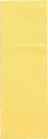 50 zakjes bestekservetten 'DAILY Collection' 48 Cm X 30 Cm geel met vouw voor bestek