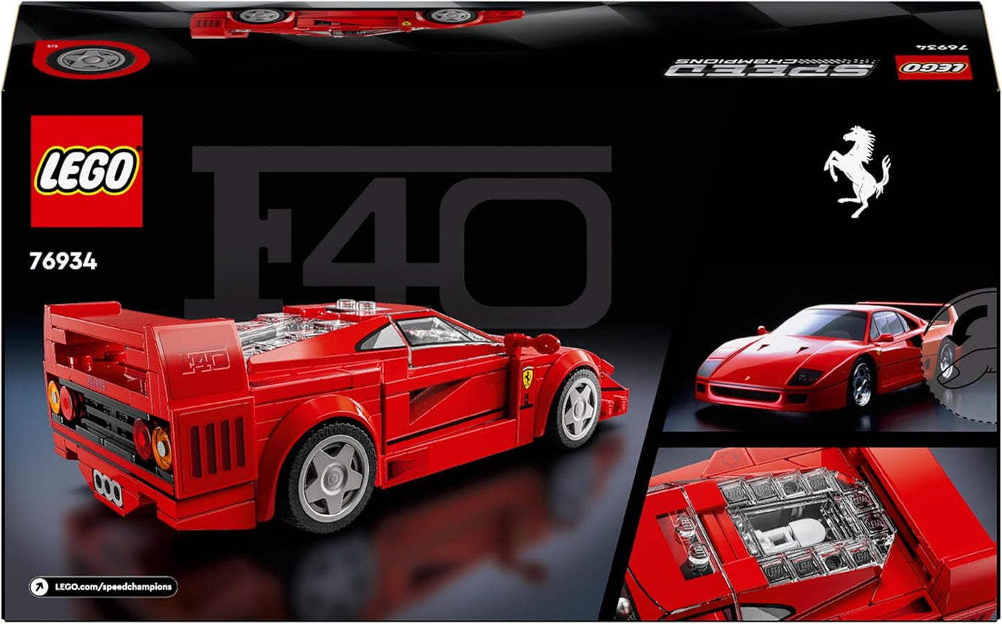 LEGO Speed Champions Ferrari F40 supersportwagen, speelset met bouwbare speelgoedauto en minifiguurbestuurder, verzamelbouwset voor kinderen, cadeau voor jongens en meisjes 76934 Bouwsets Besuche in LEGO-Store