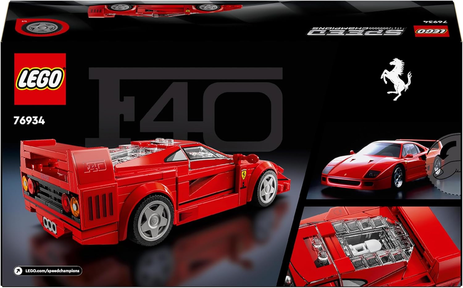 LEGO Speed Champions Ferrari F40 supersportwagen, speelset met bouwbare speelgoedauto en minifiguurbestuurder, verzamelbouwset voor kinderen, cadeau voor jongens en meisjes 76934 Bouwsets Besuche in LEGO-Store