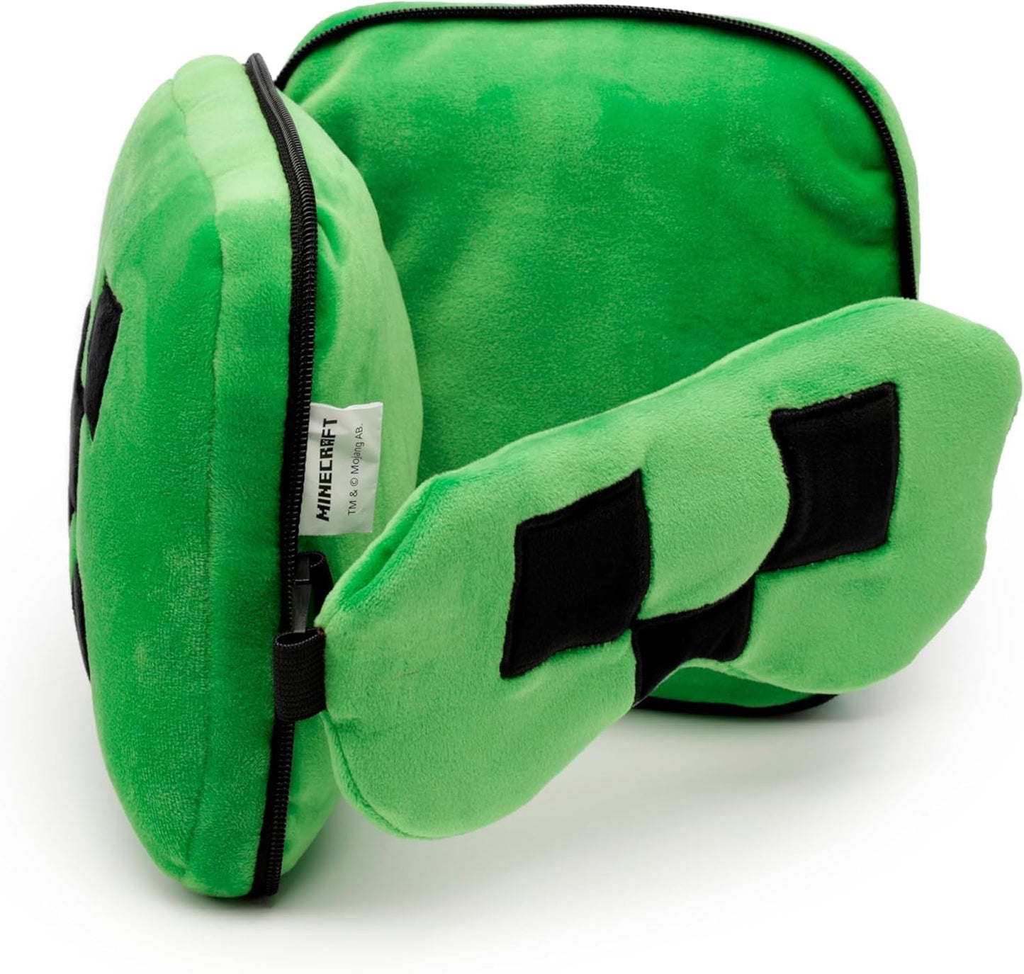Puckator Relaxeazzz Minecraft Creeper Pluche Reiskussen en Oogmasker Hoofdsteun Slaapkussen Nekkussen Reiskussen Slaapmasker Kinderen en volwassenen voor reizen Auto Trein Vliegtuigaccessoires Reiskussens Naty Shop