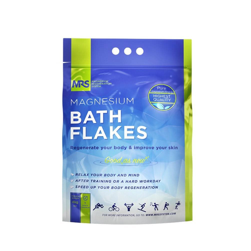 MRS 100% natuurlijke magnesiumchloridevlokken - ideaal badzout voor een voetenbad, vol bad en tegen magnesiumtekort - 4 Kg Douche en Bad Naty Shop