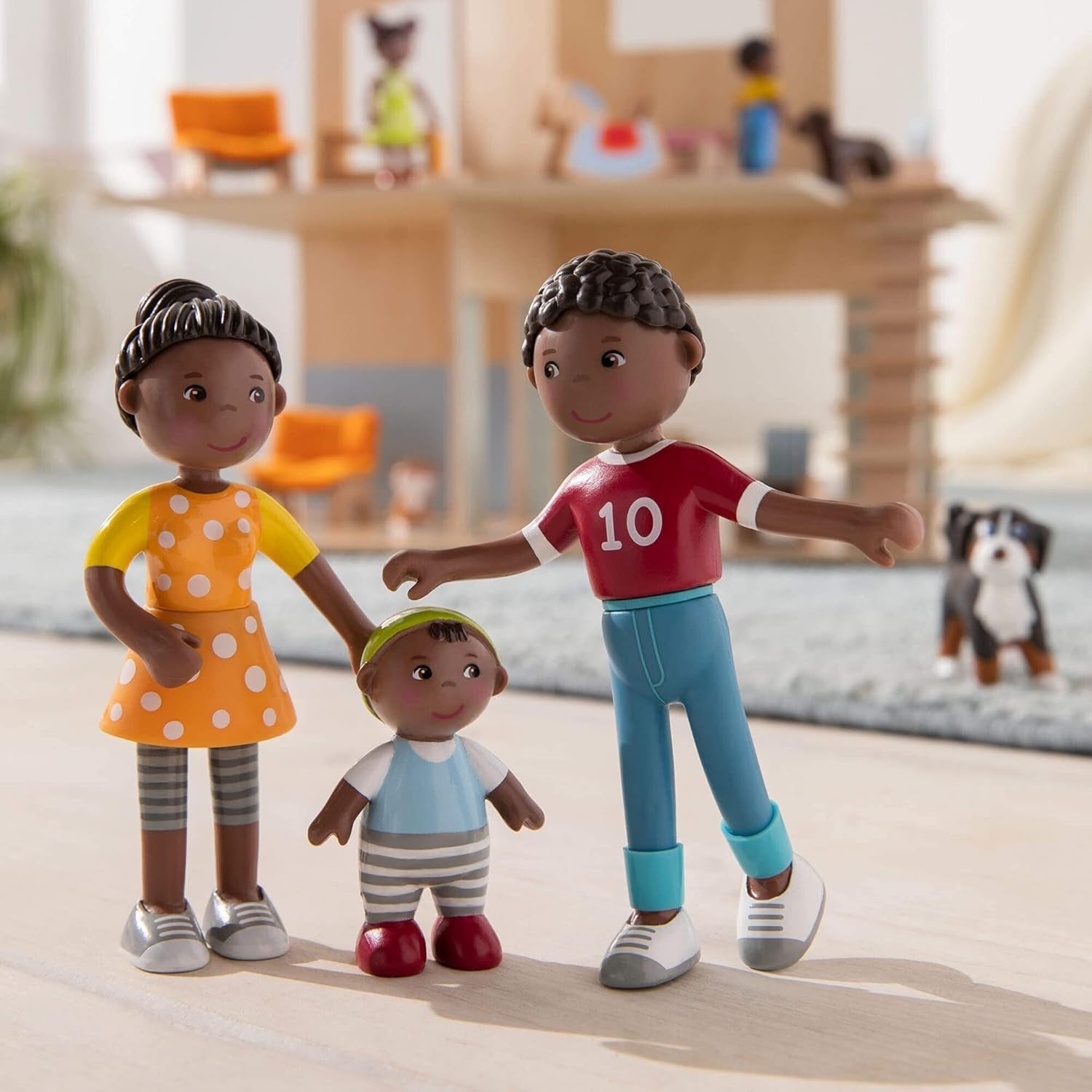 HABA 306696 - Little Friends Family Time-speelset, flexibele poppenaccessoires, vanaf 3 jaar