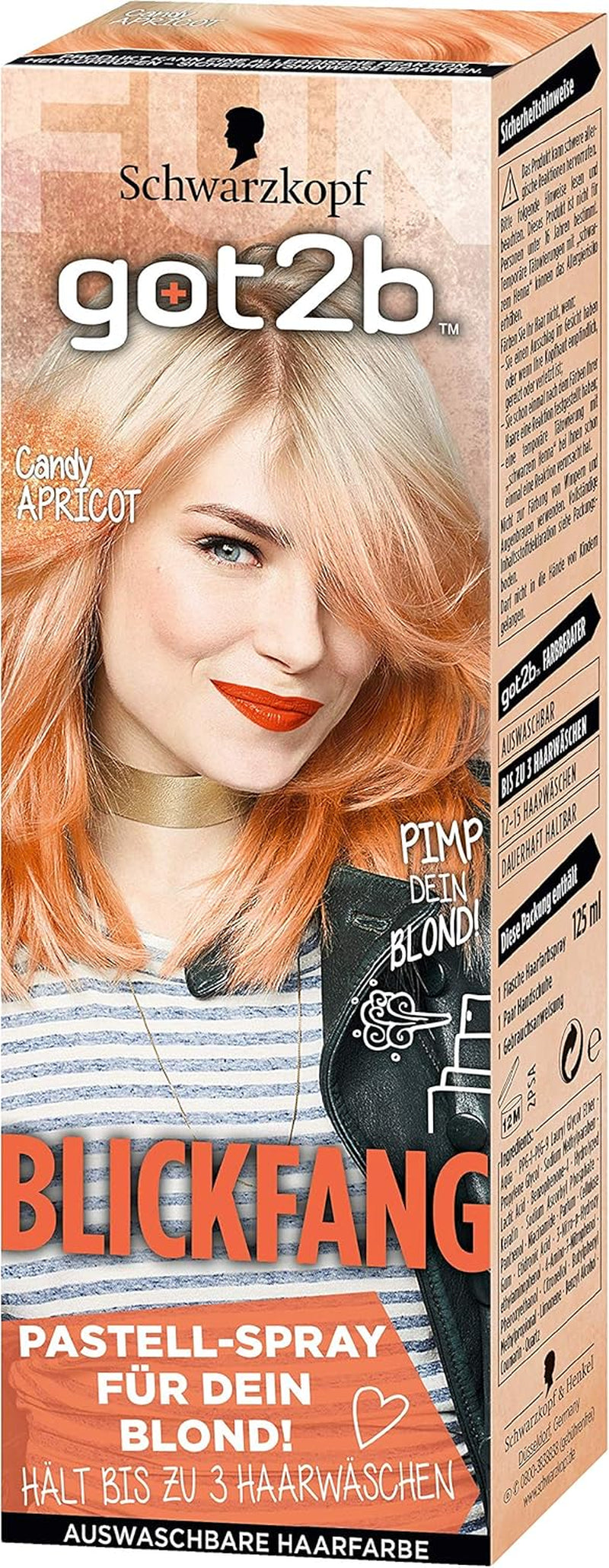 Got2B Eye Haarverf, Ps3 Candy Apricot, 3Pack (3 X 125 Ml), Ml (3Pack) Haarverf Naty Shop Standaardtitel