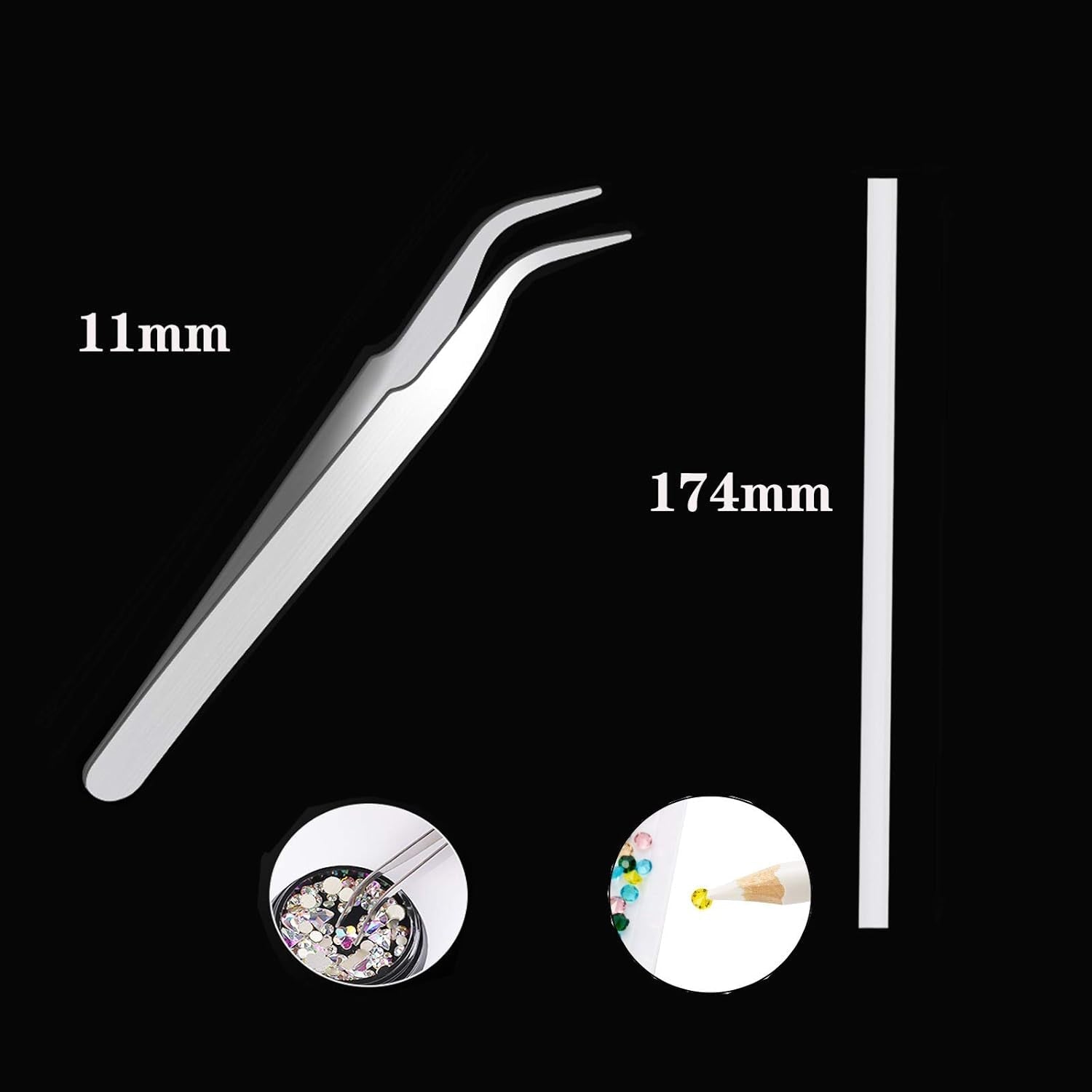 10 dozen nagelsteentjesset, multifunctionele accessoires met 1 pincet, decoratieve diamanten, kristallen, parels, edelstenen, kleurrijk, gemengd, paardenogen, metalen stenen, voor doe-het-zelf nail art-decoraties