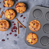 Relaxdays Muffinform, 2Er Set, 12Er Muffinbleche, Antihaftbeschichte, Carbonstahl, Muffins & Cupcakes, Ø 6,5 Cm, Tarwe, 10030825 Vormen en bakplaten Naty Shop
