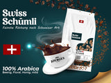 Uit ruim 175 jaar ervaring: Schwiizer Schüümli Zwitserse Schümli koffiebonen 1kg – Lichte branding voor een fijne Schümli koffie, perfecte room, intensiteit 2/5, zuurgraad 1/5 – voor echt koffiegenot