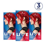 Live ultraheldere of pastelrode haarverf 3 stuks Semi-permanente kleur die tot 15 wasbeurten meegaat - 092 Pillar Box Red Naty Shop Haarverf