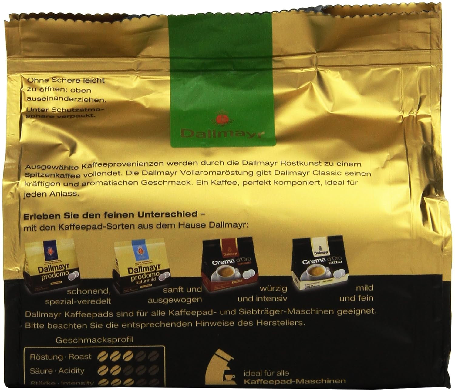 Kaffee Classic Kaffeepads 16 + 2, 5er-pakket (5 x 124 g)