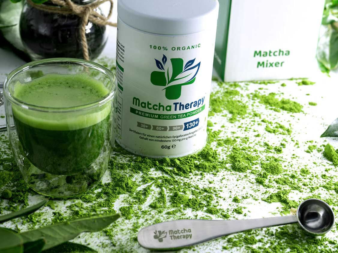 Matchatherapie 30+ | Biologische Matcha-theepoeder | 60 gram | Met een geverifieerd gehalte van minimaal 30 mg/g catechine EGCG | Ondersteunt het immuunsysteem en het energieniveau | Ceremoniële kwaliteit | Groene thee uit Japan