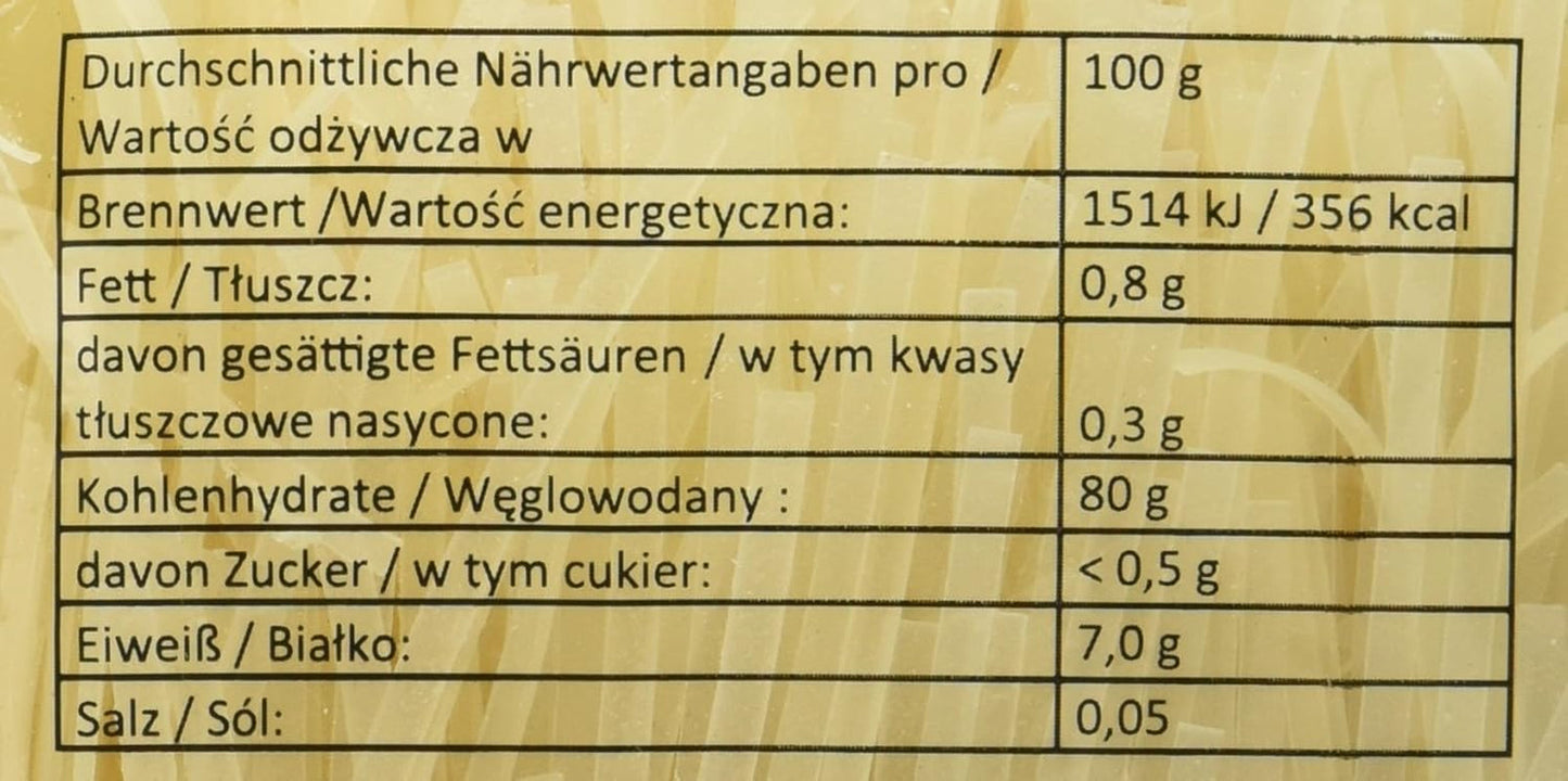 Rijstnoedels - Thaise, 3 mm brede rijstlintnoedels, gemaakt van rijstmeel - 17 x 400 g