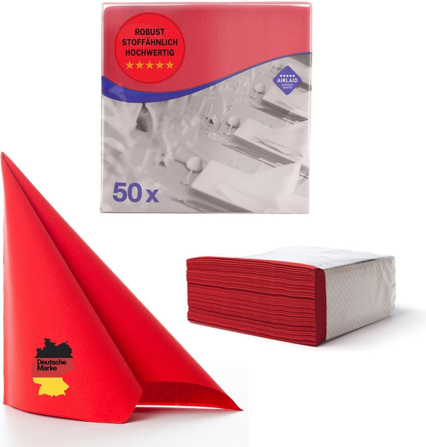 50 Aroba Airlaid Servetten Textiel Look 19 KLEUREN 40X40 Cm 1/4 vouw Hoge kwaliteit Textiel Look Bruiloft Servetten voor Jubilea Hotel Catering Feestdagen Kerst Bruiloft Roze
