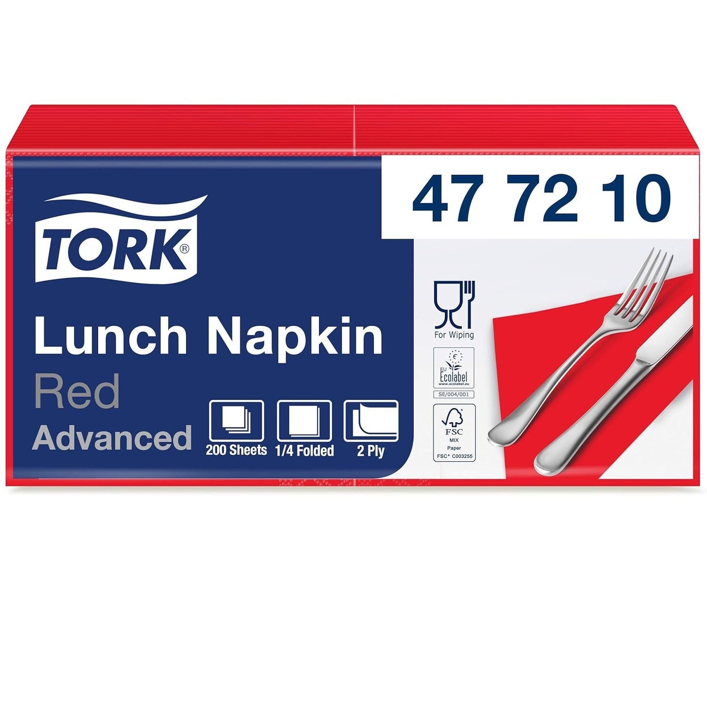Tork 477840 Lime lunchservetten / 2-laags servetten voor kleine maaltijden of snacks / geavanceerde kwaliteit / 10 X 200 (2000) papieren servetten / 32,6 X 33 cm (L X B) / 1/4 vouw