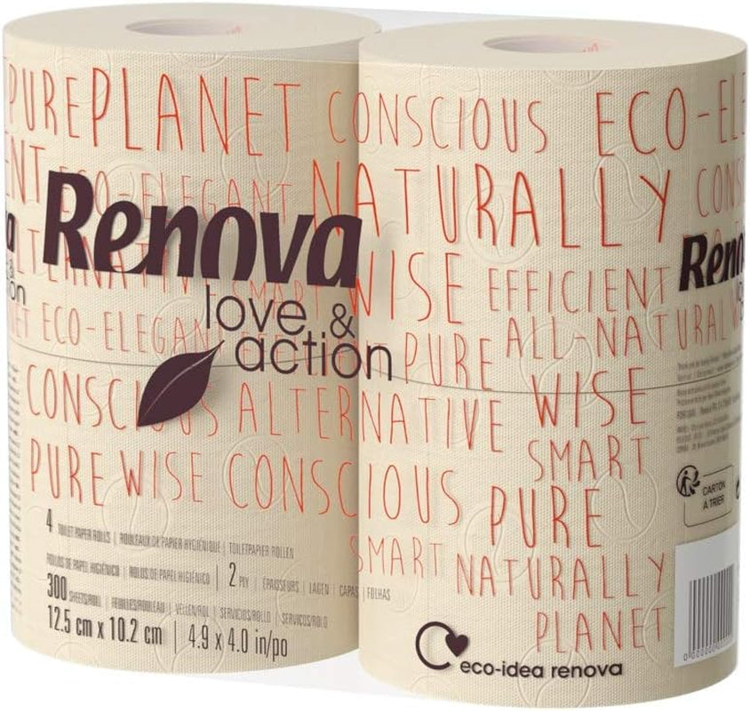 Toiletpapier Renova Eco Love & Action, 4 stuks