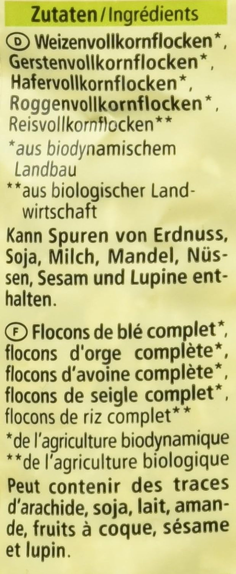 Biologische vlokken van 5 granen, 500 g