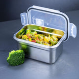 Lurch 240895 Lunchbox Hoge kwaliteit roestvrijstalen veiligheids-/opbergdoos met BPA-vrij plastic deksel 2000 ml Doorzichtige voedselopbergdozen Naty Shop