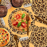 Luipaardmotief Party Geschirr Kindergeburtstag Deko Geburtstag Party Geschirr Dschungel Pappteller Becher Servietten Babyparty Tischdeko Set