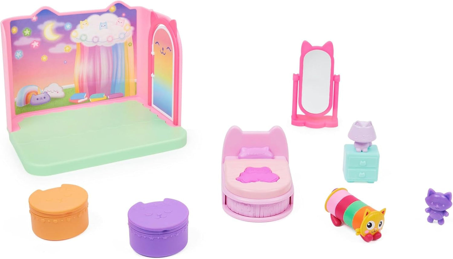 Gabby's poppenhuis deluxe kamer, kattenkamer, meubels en 2 verrassingsdozen met thema-accessoires, geschikt voor kinderen vanaf 3 jaar