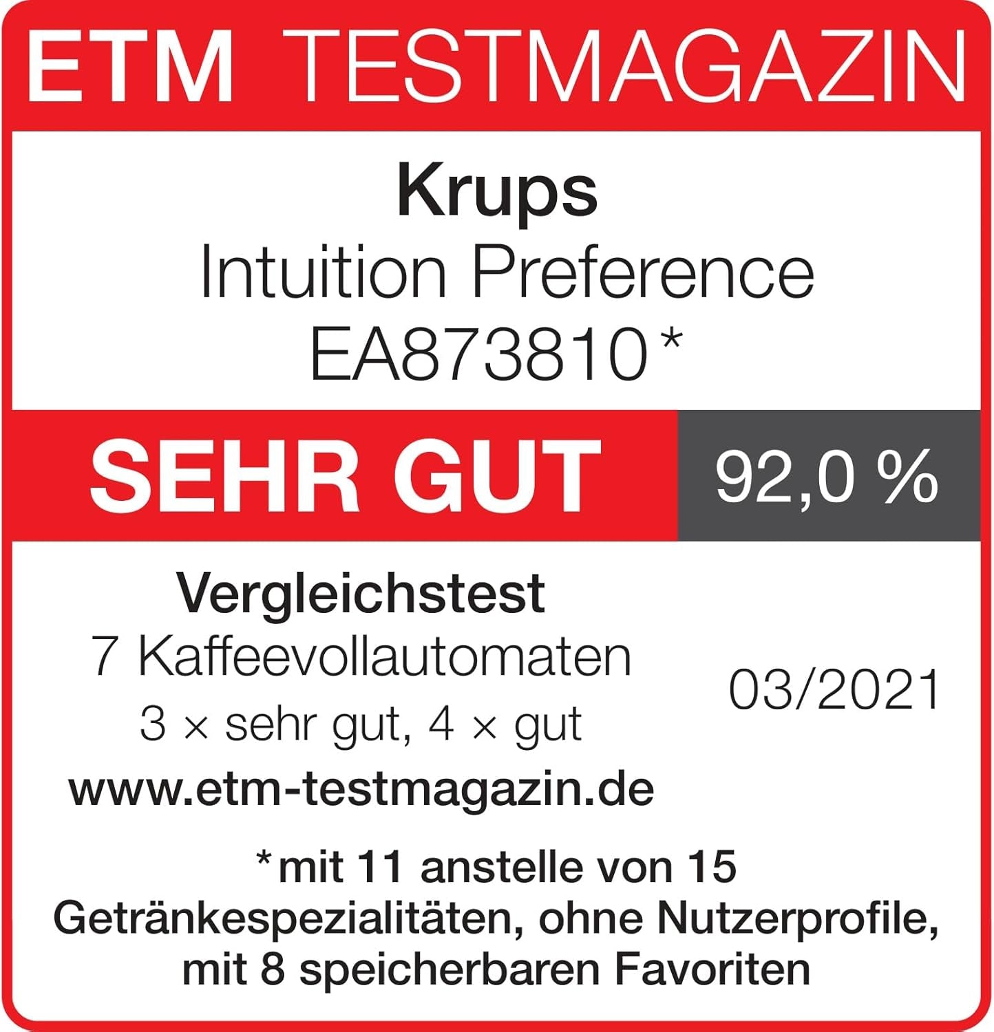 Krups Intuition Preference volautomatische espressomachine met smartphone-achtige bediening, 3,5" kleurentouchscreen, Smart Slide technologie, intuïtief verlichtingssysteem, 11 dranken, melkcontainer, EA873810