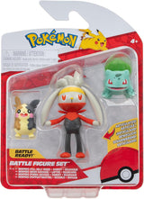 Pokémon PKW3057 Battle Figure Set-Piepi, Tanhel, Lauchzelot Actiefiguren Naty Shop Morpeko, Bisasam, Kickerlo