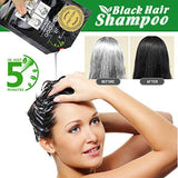 Natuurlijke ingrediënten Instant zwarte haarverfshampoo, semi-permanente zwarte haarverf, gemakkelijk te gebruiken, langdurig, natuurlijke ingrediënten (10 stuks, zwart) Naty Shop haarverf