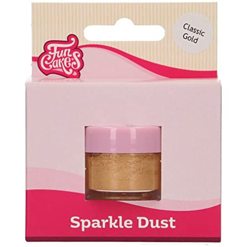 Funcakes Sparkle Dust Classic Gold: Glitterstof van voedingskwaliteit voor taartdecoratie, Halal gecertificeerd