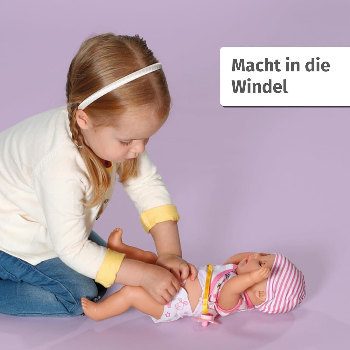 BABY Born Lena (klein babymeisje) 36 cm, pop met 7 functies voor kinderen vanaf 1 jaar, werkt zonder batterij, grote pop 36 cm Poppen Naty Shop