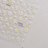 5D Reliëf Witte Madeliefjes Nagelstickers Bloemen Nagelstickers Bloemen Folie Zelfklevende Stickers Nail Art Stickers Madeliefjes Nageldecoratie Accessoires Bloemendesign Stickers Nail Art