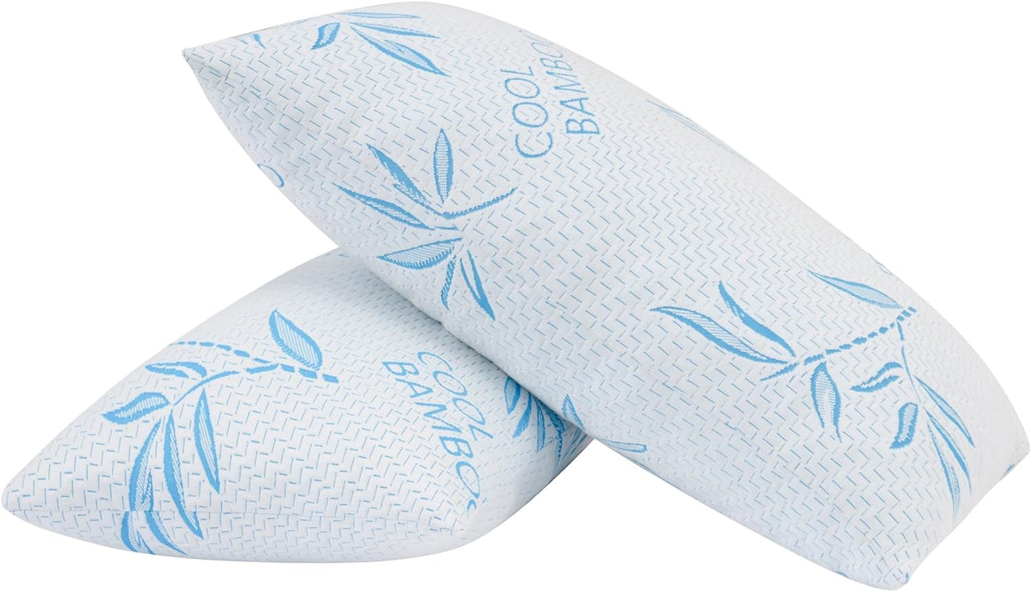 Comfysleep Kingsize Bamboe Viscose Kussen Verkoelend Versnipperd Traagschuim Verstelbare Bamboe Viscose Afneembare/Wasbare Hoes 2 stuks Naty Shop Standaard Kussens