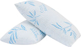 Comfysleep Kingsize Bamboe Viscose Kussen Verkoelend Versnipperd Traagschuim Verstelbare Bamboe Viscose Afneembare/Wasbare Hoes 2 stuks Naty Shop Standaard Kussens