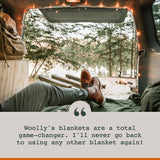 Woolly Mammoth Woolen Co. kampeerdeken, extra groot, merinowol, De perfecte outdooruitrusting voor bushcraft, kamperen, trekking, wandelen, survival of hutdeken. Bruin, 168 X 228 bedden en dekens Woolly Mammoth Woollen Company