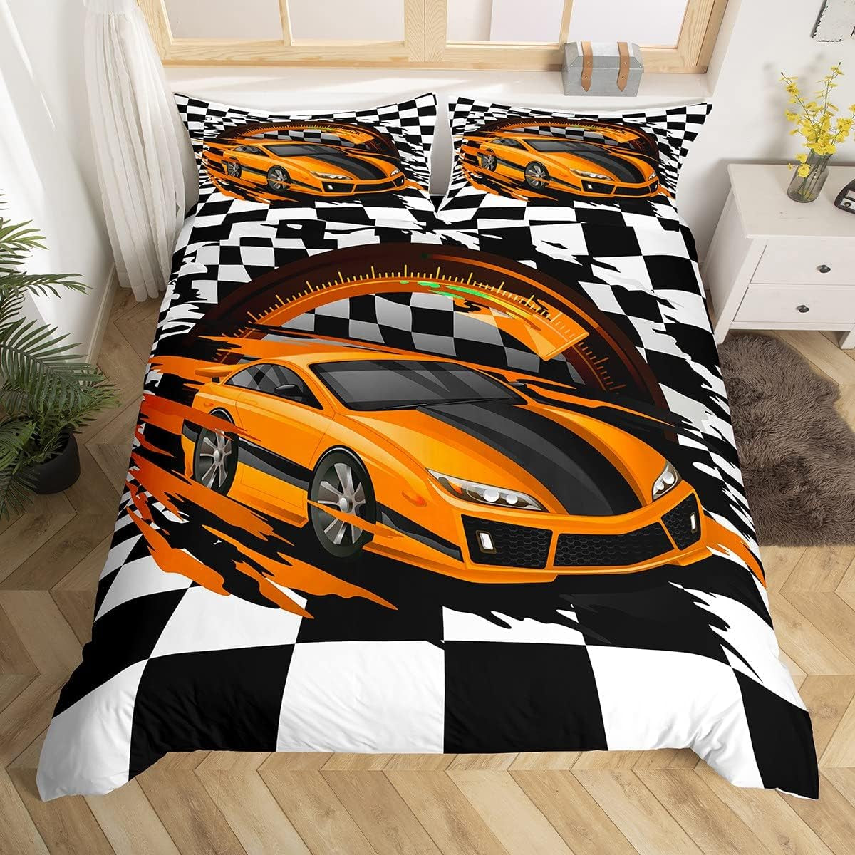 Jungen Cartoon Auto Beddenset 135X200,Kinder Bau Fahrzeuge Tröster Abdeckung Für Kind Kleinkind Teens,Dinosaurier Bettbezug,Traktor Maschinerie Bagger Bettdecke Abdeckung,Lkw Autos Bedtuchen Naty Shop Multi 12 135*200+80*80*1