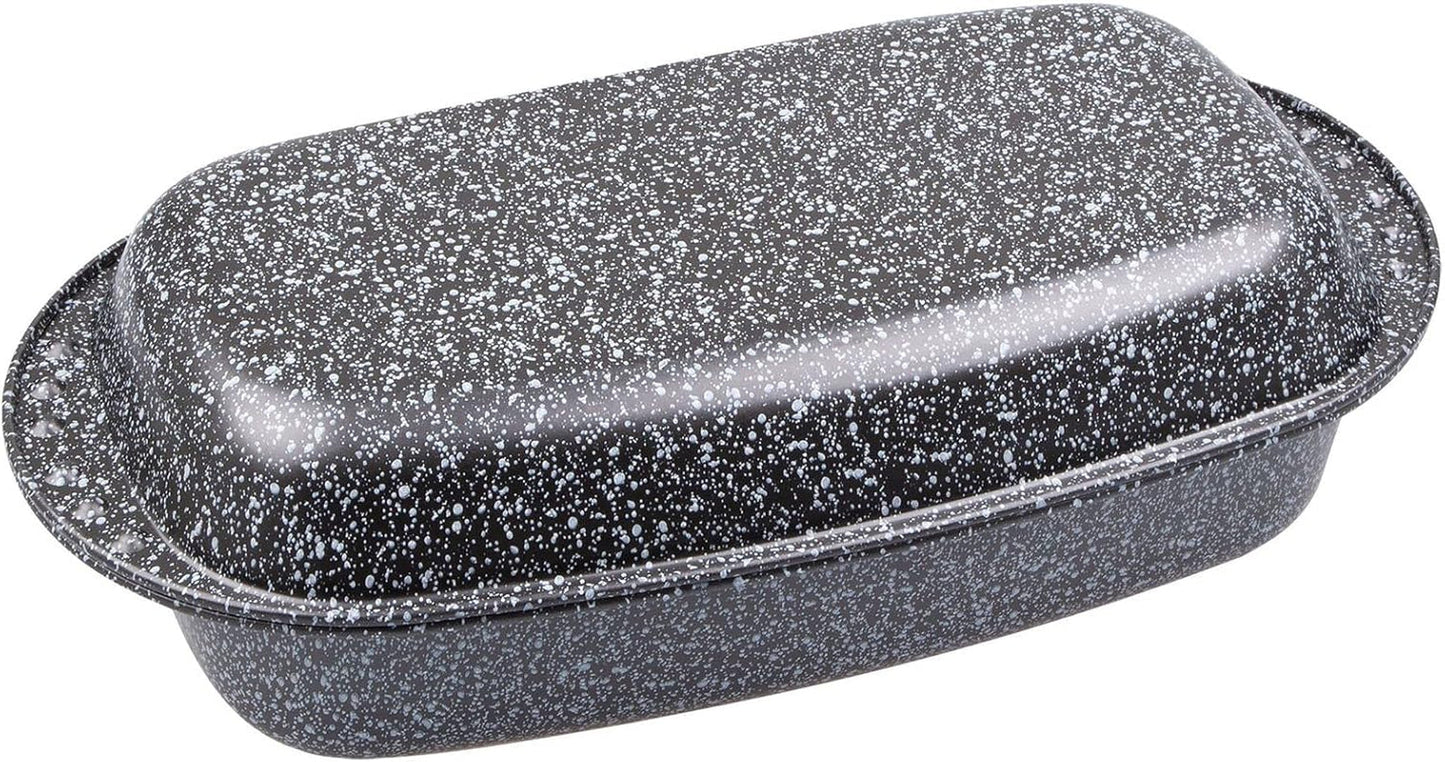 C|H|G Brotback- en Bratenform Mit Deckel "Granito", Skandia Xtreme Plus: 4-Fach Antihaftbeschichtung in Granitoptik, 37 X 20 X 7 Cm, Made in Germany Vormen en bakplaten voor het bakken Naty Shop