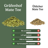 Biologische Yerba Mate-thee De originele 1 kg losse mate-thee Hoge cafeïne, ongebrand, luchtgedroogd, in het laboratorium geteste mate-bladeren, verpakt in Duitsland Premium kwaliteit Gräfenhof