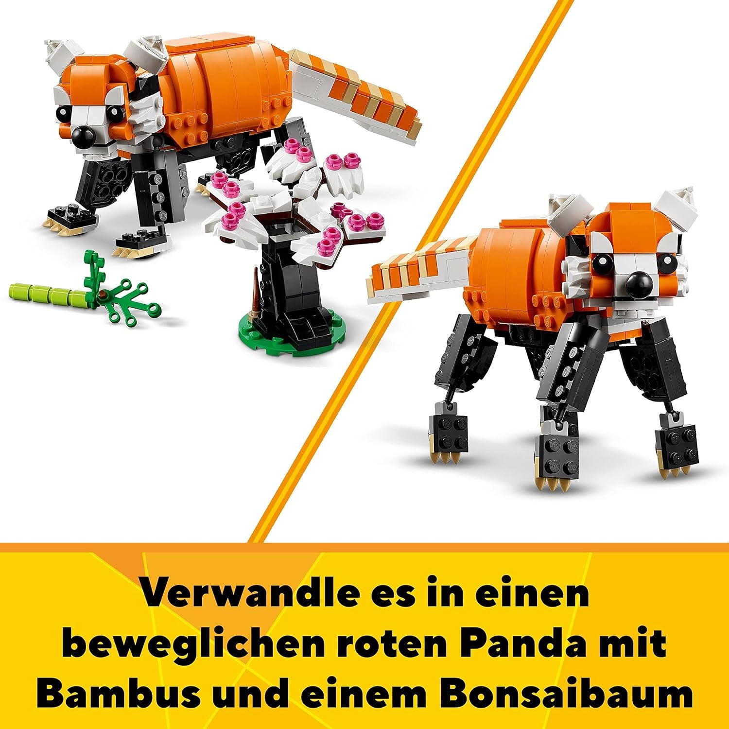 LEGO 31129 Creator Majestueuze Tijger, Panda of Vis 3-in-1 Dierenfigurenset Speelgoed voor kinderen, jongens en meisjes Dieren bouwen speelgoedbouwsets Bekijk de LEGO-Store