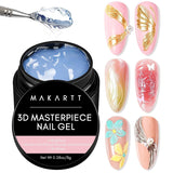 Makartt 3D Nail Art Gel - Strasslijmgel 15G voor nagelsleutelhangers, multifunctionele nagelsculptuurgel voor doe-het-zelf nagelontwerp, nagelsculptuur nagelmodellering thuis (transparant)