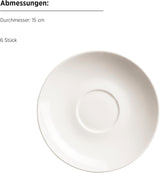 MÄSER 934105 Belmira-serie, klassieke koffieset voor 6 personen, 18-delige koffieset, tijdloos, elegant, delicaat, porselein, wit