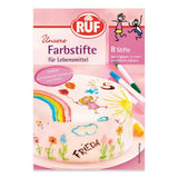 RUF Voedselkleurstiften Set van 8 veilige voedselkleurstiften voor het schilderen en schrijven op fondant en dergelijke Suikerstiften met elk 2 punten